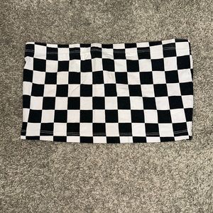 Cropped checkered tube top